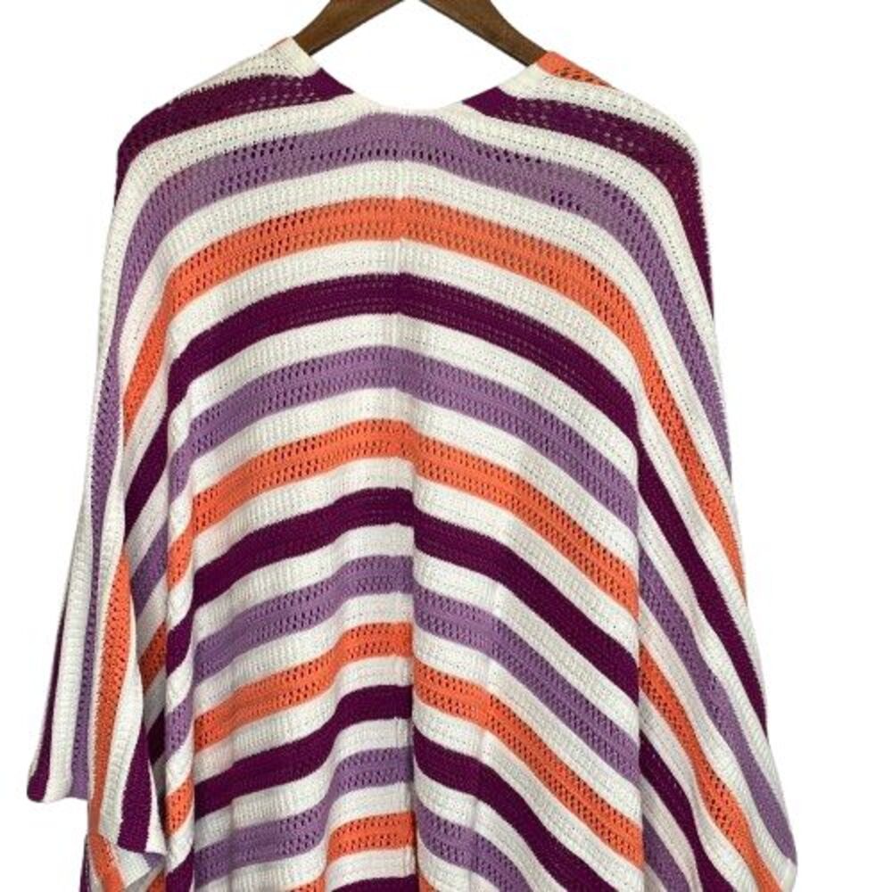 Talbots Purple and Orange Striped Poncho - Picture 10 of 16